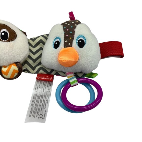 Infantino Baby Activity Toy Giraffe Panda & Duck Plush Teether Rings 15” - Picture 4 of 8